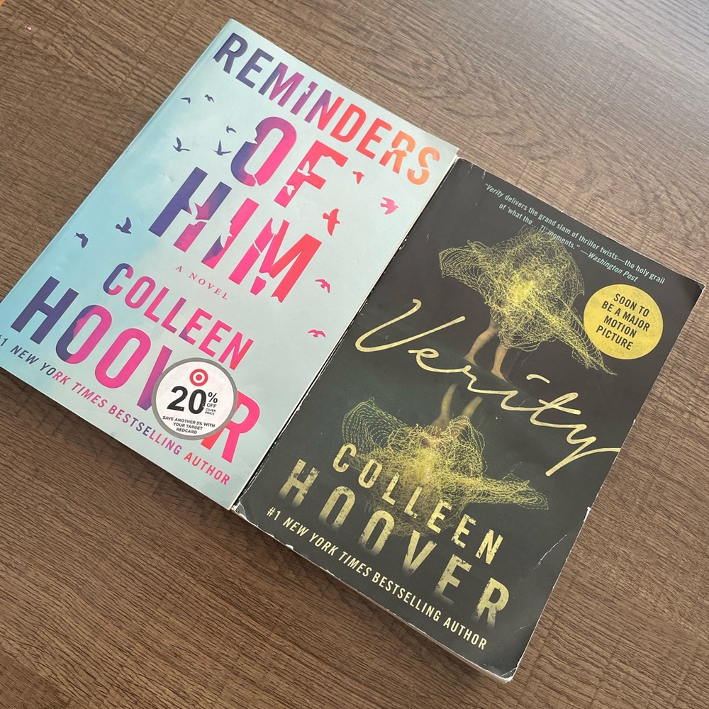 Colleen Hoover books - Verity & Reminders of him.
